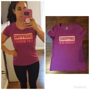 NWOT Shopping Is My Cardio workout t-shirt